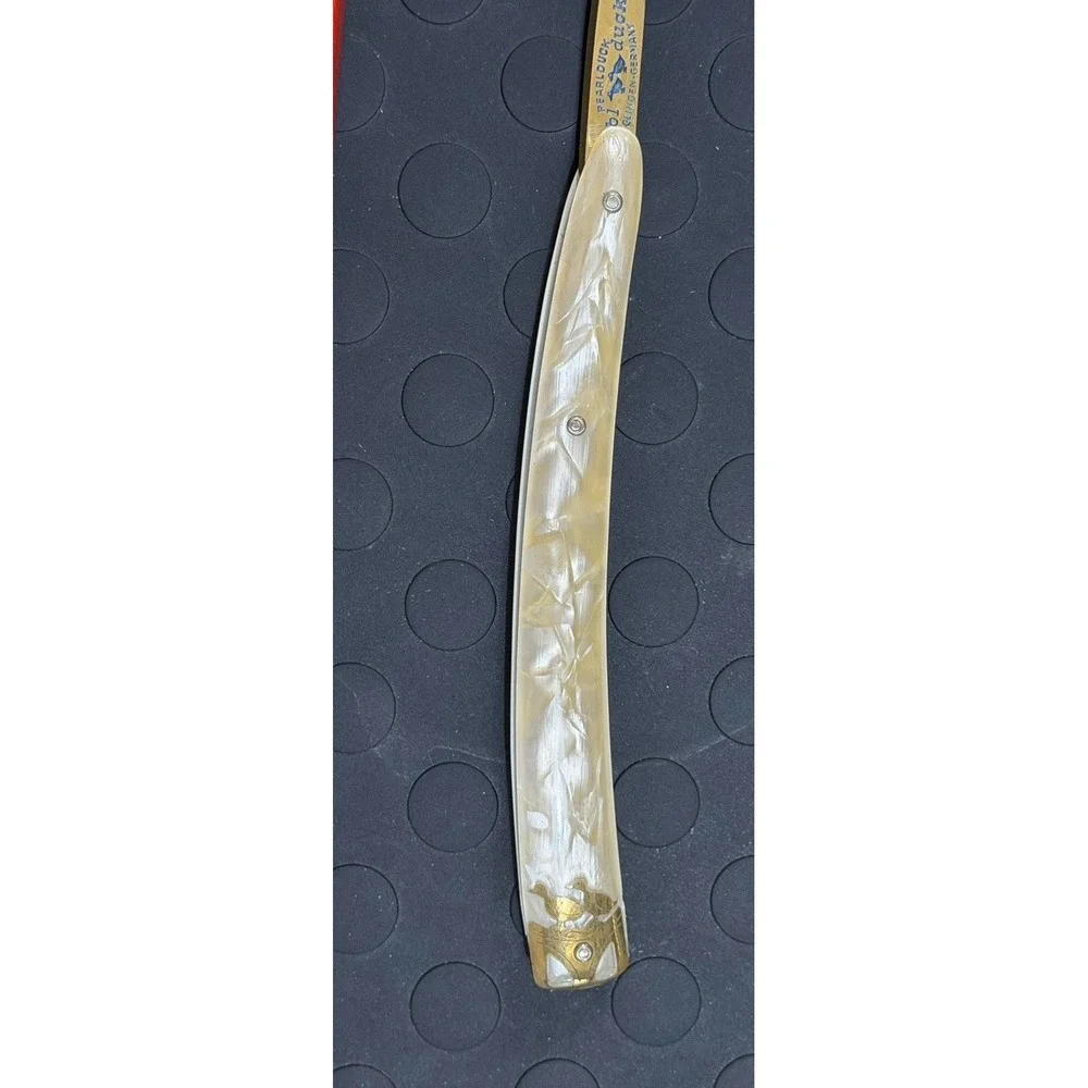 Dubi Duck Round Point Straight Razor Vintage Goldedge 5/8 In Original Box Mint
